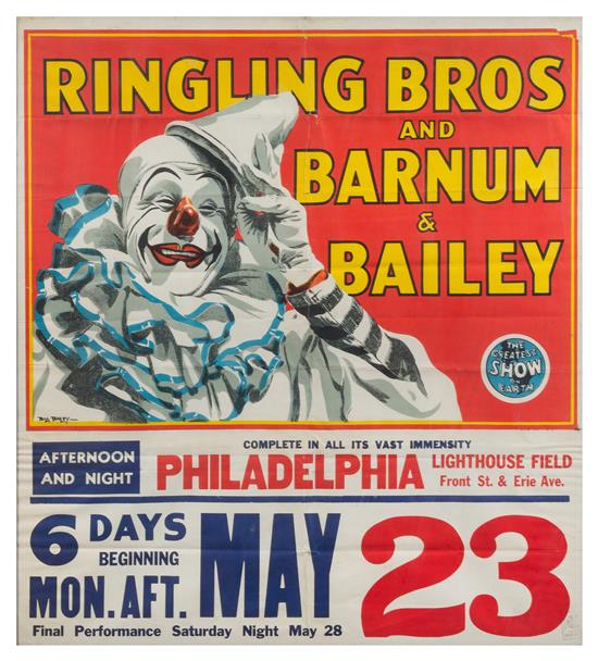 Appraisal: Sale Lot CIRCUS RINGLING BROTHERS AND BARNUM BAILEY Poster and