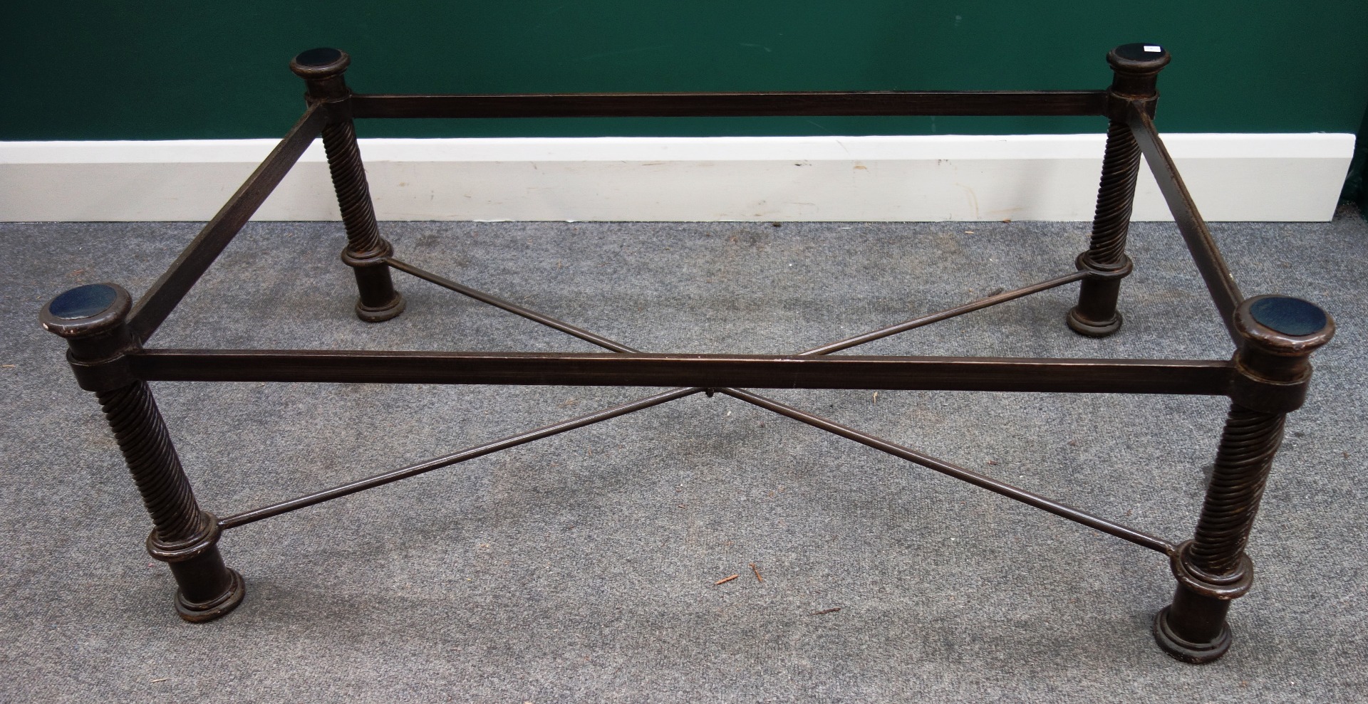 Appraisal: A pair of th century metal rectangular coffee table bases