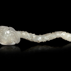 Appraisal: A Chinese White Jade Ruyi Scepter TH TH CENTURY the