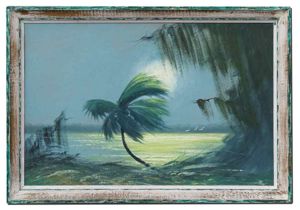 Appraisal: HAIR Alfred American - Florida Highwaymen Moonlit River with Palm