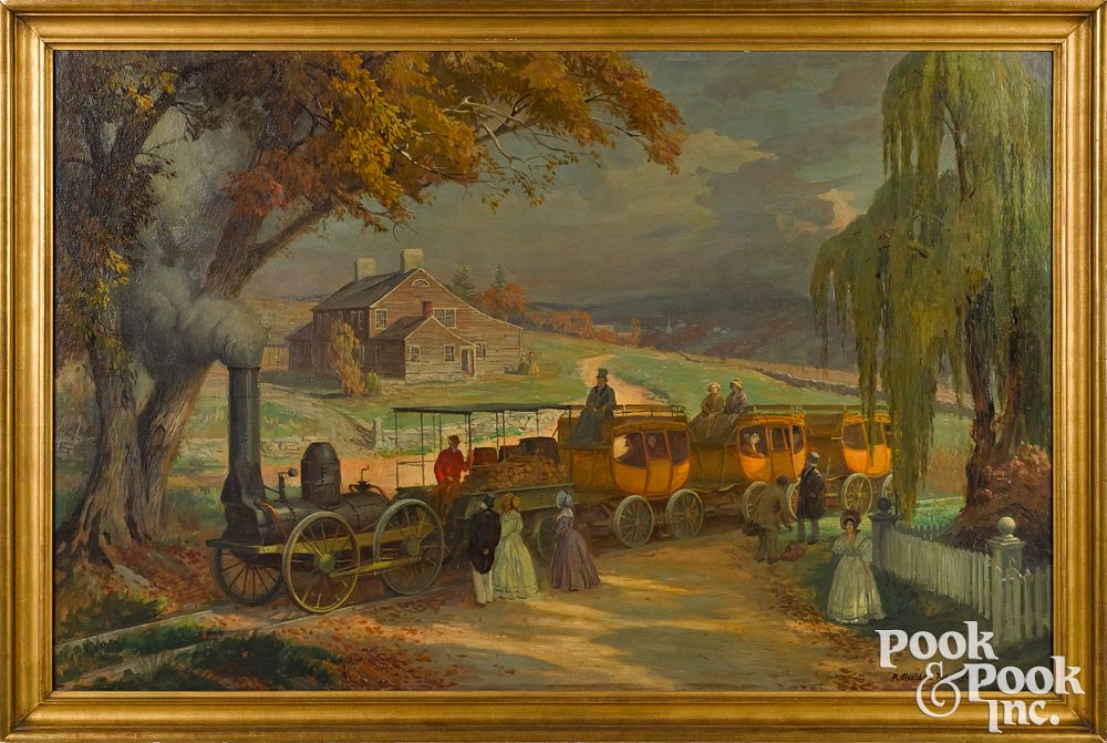 Appraisal: Albert Sheldon Pennoyer oil on canvas landscape Albert Sheldon Pennoyer