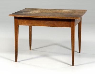 Appraisal: Southern cherry kitchen table cherry throughout three-board top tapered square