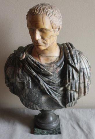 Appraisal: th Cent Marble Bust of Caesar From a West th