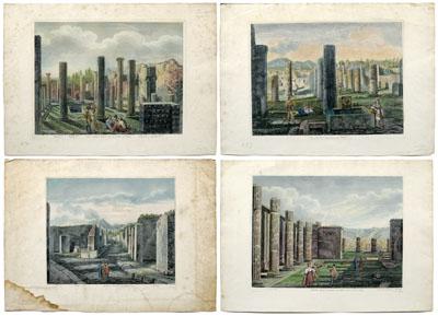 Appraisal: Four Luigi Rossini engravings Italian - views of Pompeii Bivio