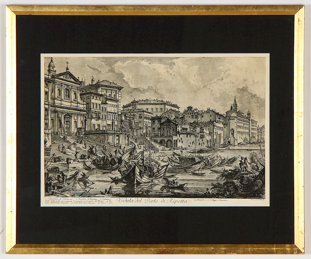 Appraisal: Veduta del Porto di Ripetta Engraving After Piranesi Veduta del