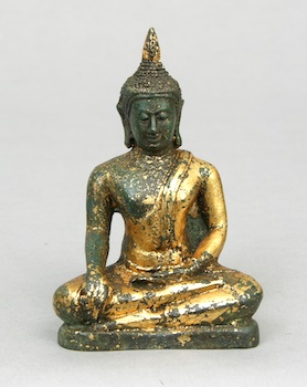 Appraisal: A Thai Seated Gilt Bronze Buddha A Thai seated gilt