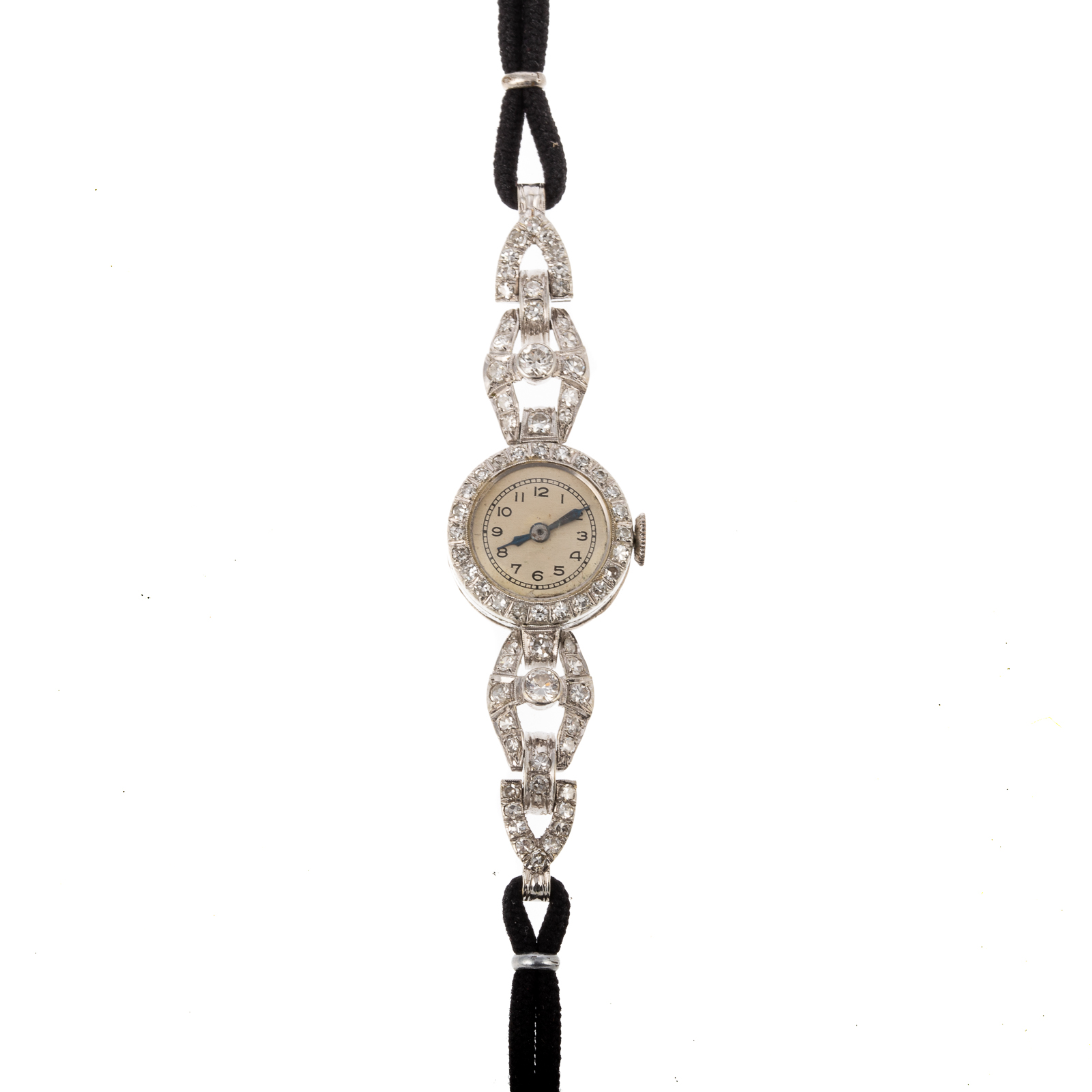 Appraisal: AN K WHITE GOLD ART DECO DIAMOND WATCH K white