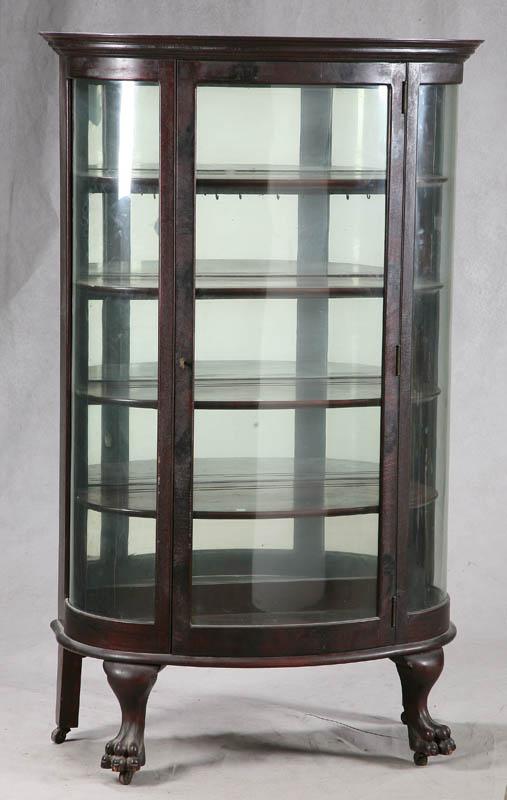 Appraisal: CHINA CABINET Mahogany with curved glass front four shelves and