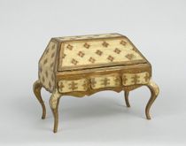 Appraisal: Italian Gilt Miniature Desk This miniature desk with folding table