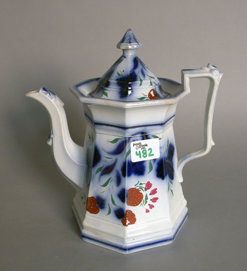 Appraisal: Gaudy Welsh strawberry coffee pot th c h