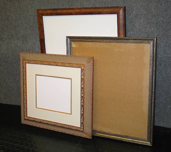 Appraisal: A group of eight gilt partial gilt and wood frames