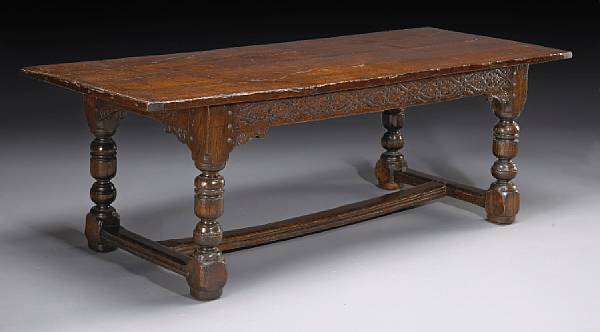 Appraisal: An English Baroque refectory table composed of th century and