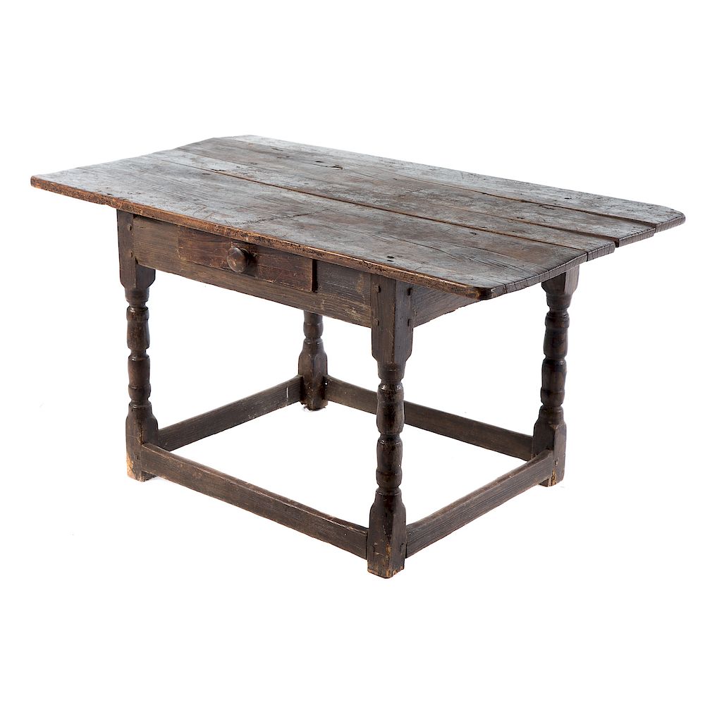 Appraisal: William and Mary Style Tavern Table th century rectangular top