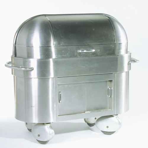 Appraisal: ART DECO Food server of polished and brushed stainless steel