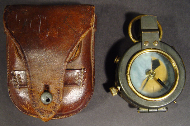 Appraisal: Military interest brass marching compass with mother of pearl floating