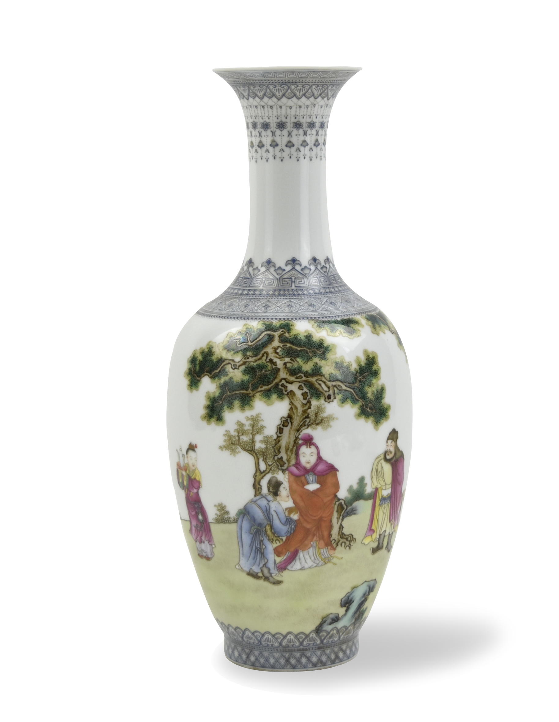 Appraisal: A Chinese famille rose vase with a flared decorated with