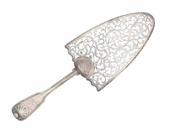 Appraisal: A George III Silver Cake Server Paul Storr London having