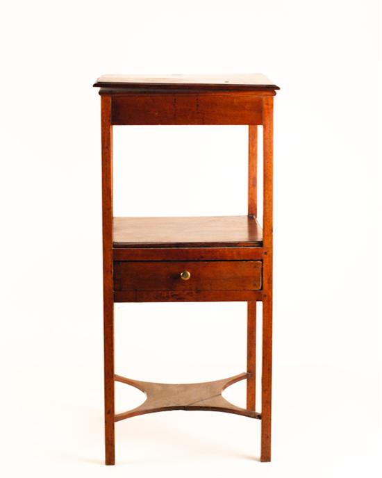 Appraisal: A th C One-drawer Washstand of walnut with pine secondary