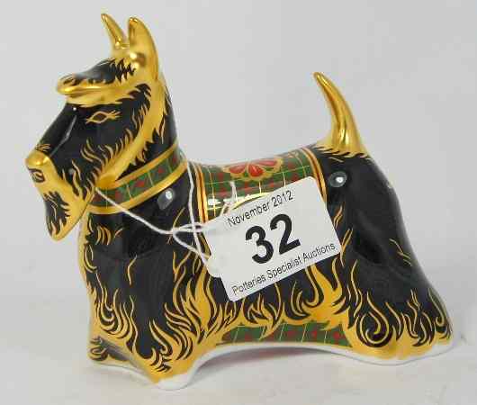 Appraisal: Royal Crown Derby paperweight Harrods Scottish Terrier limited edition boxed