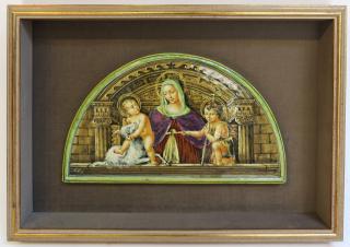 Appraisal: Framed Ceramic Religious Scene Framed Ceramic Religious Scene A shadowbox