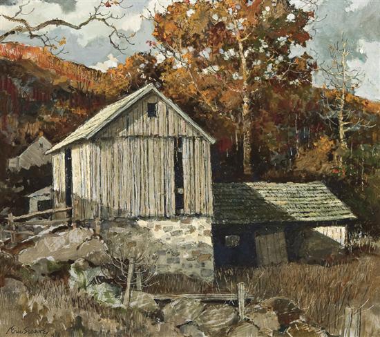 Appraisal: ERIC SLOANE American - A Barn in Autumn oil on