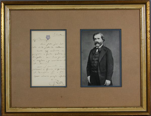 Appraisal: Autographed signed letter Giuseppe Verdi written in Italian letter x