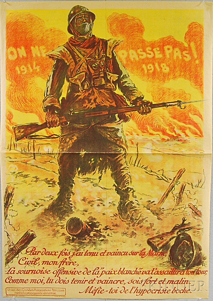 Appraisal: Maurice Neumont On Ne Passe Pas French WWI Lithograph Poster