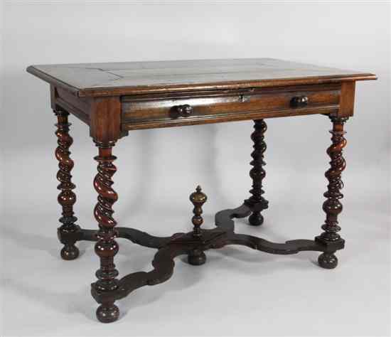 Appraisal: A late th century oak and walnut side table with