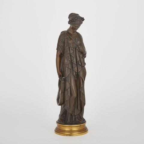 Appraisal: French Patinated Bronze Figure of Sappho Jean-Baptiste Clesinger French -