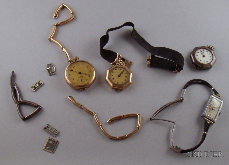 Appraisal: Swiss Lady's Wristwatch and Three Gold-filled Lady's Wristwatches