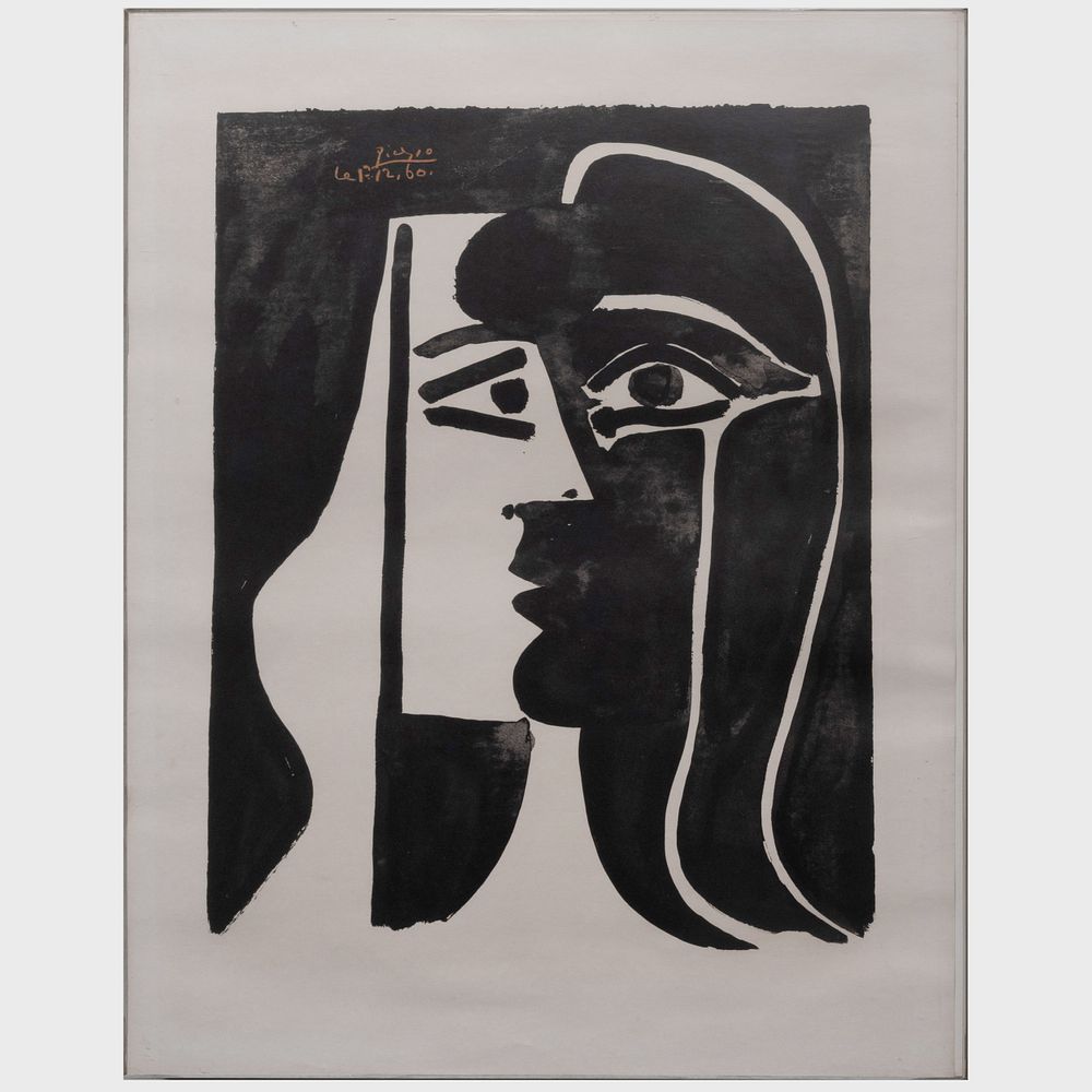 Appraisal: After Pablo Picasso - Le Baiser Offset lithograph in black