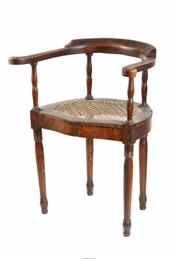 Appraisal: ARM CHAIR - Early th c English caned seat continuous