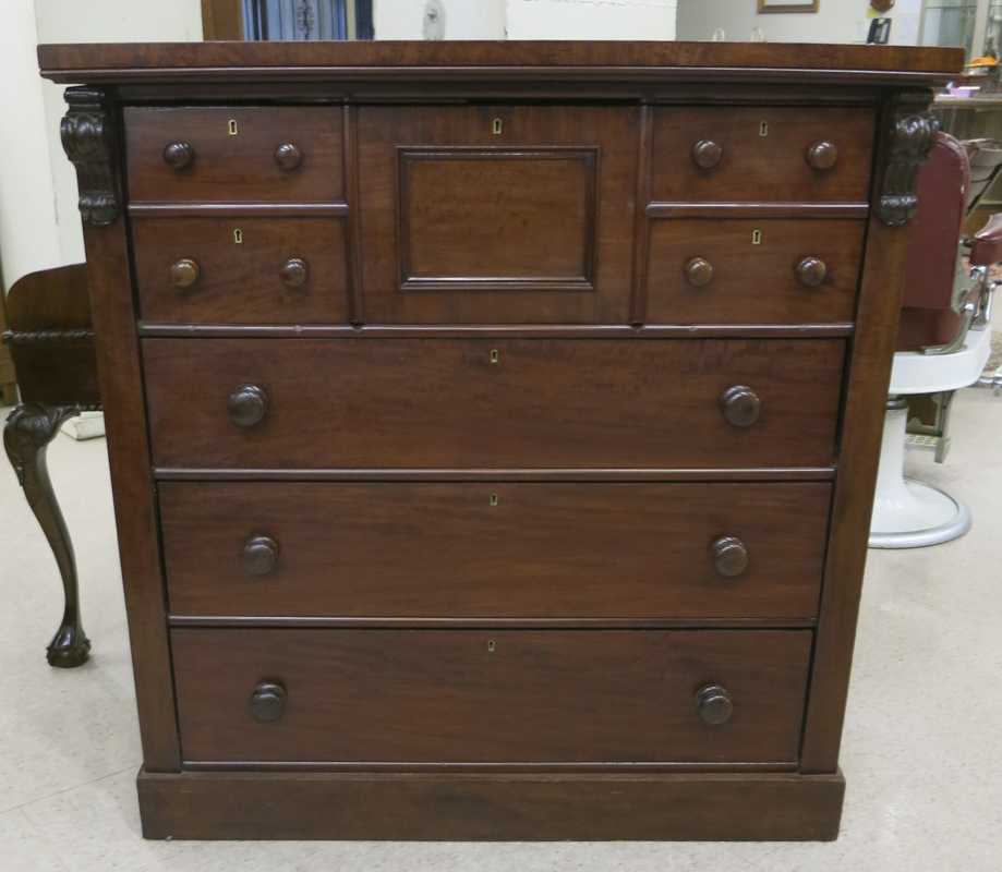 Appraisal: VICTORIAN MAHOGANY CHEST Irish or Scottish th century a chest