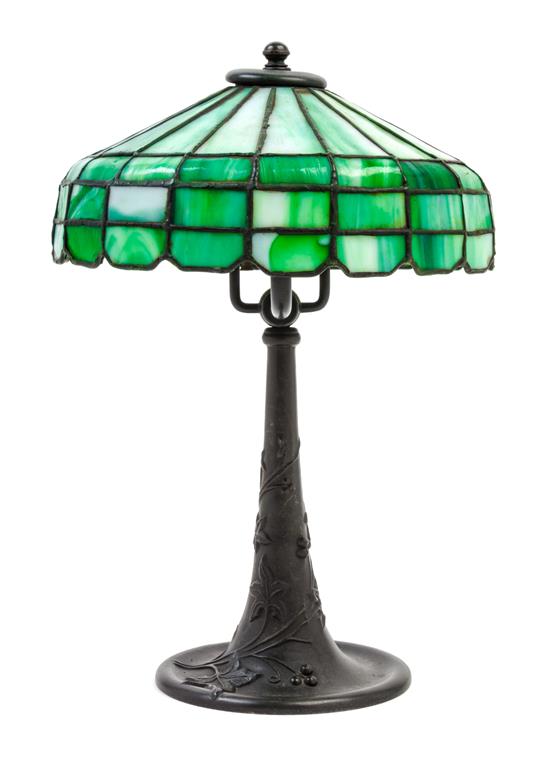 Appraisal: Sale Lot An American Leaded Glass Table Lamp having a