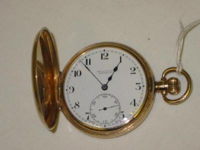 Appraisal: A CT GOLD HUNTER POCKET WATCH by T Williamson Rochdale