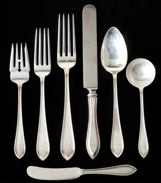 Appraisal: Dominick Haff ''Priscilla'' Sterling Flatware pieces service for twelve including