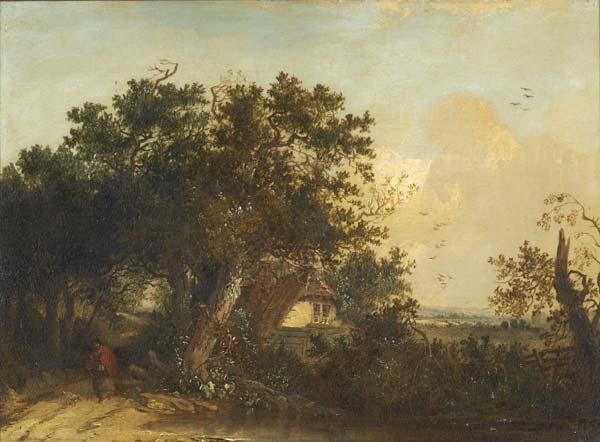 Appraisal: TH C LANDSCAPE Untitled Oil on board framed Provenance Private