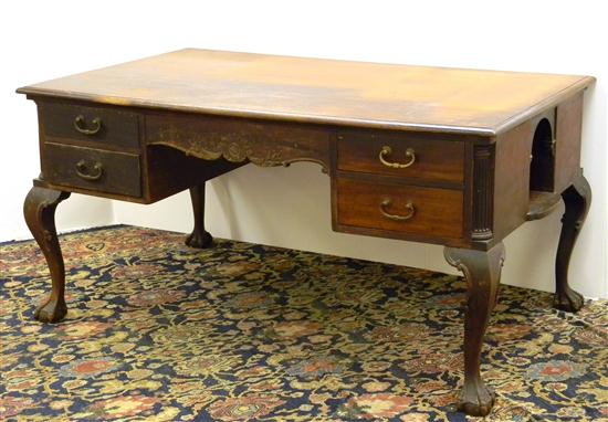 Appraisal: Chippendale style mahogany partner desk ball and claw feet wear