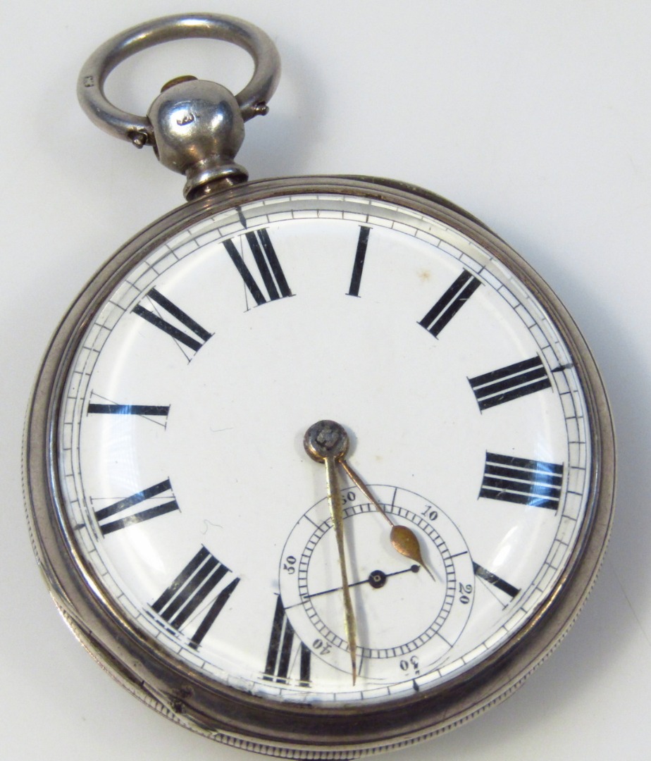 Appraisal: A Victorian silver open face pocket watch the cm dia