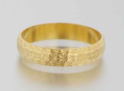 Appraisal: An Italian k Gold Band k gold band with pressed