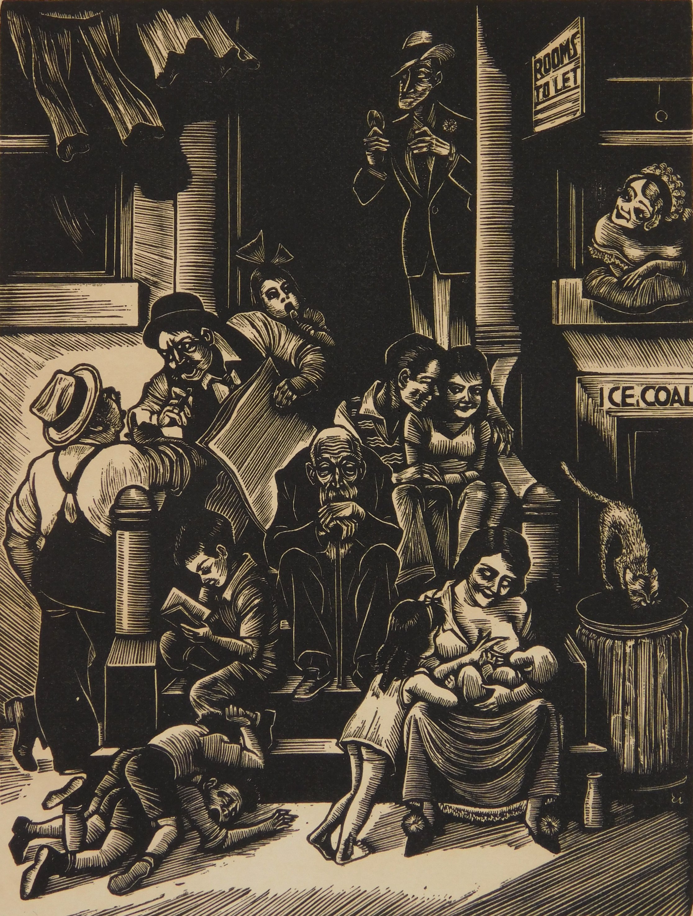 Appraisal: Fritz Eichenberg - Steps''- wood engraving signed dated titled and