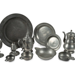 Appraisal: A Collection of American Pewter Table Articles th- th Century