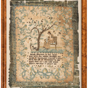 Appraisal: A Lancaster County Needlework Sampler Likely from the School of