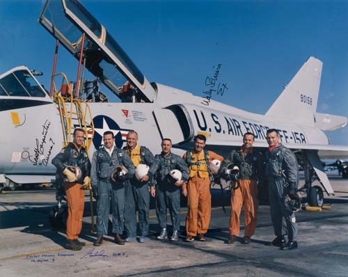 Appraisal: Large Color Photograph of the Mercury Astronauts with F- All