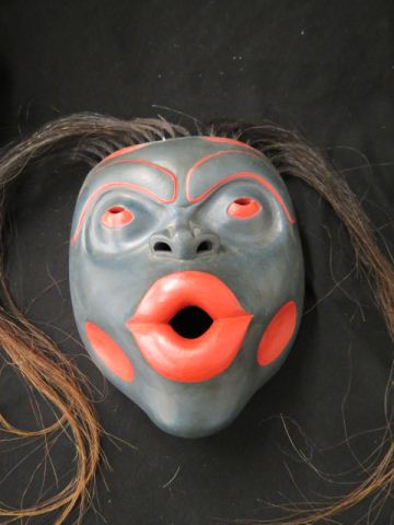 Appraisal: Carved Indian Mask Wind Warrior Northwest coast approx x