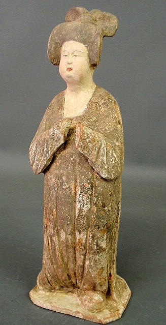 Appraisal: Tang Dynasty earthenware pottery Chinese Court Fat Lady figure h