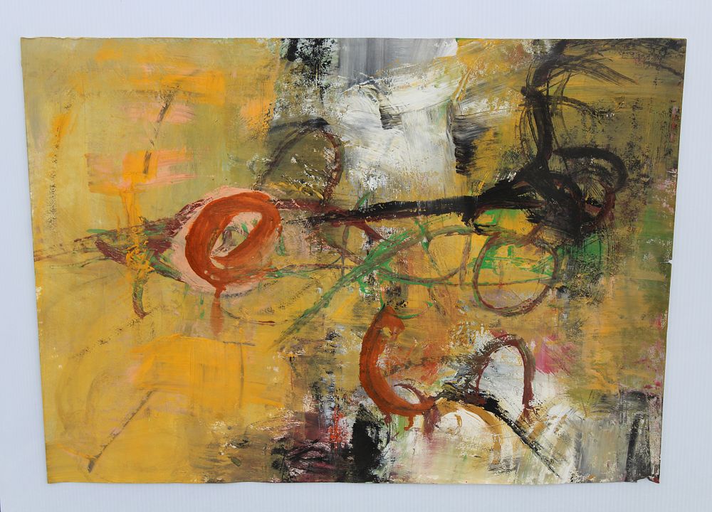 Appraisal: Yang Youpeng B Abstract Gouache Yang Youpeng Chinese b Abstract