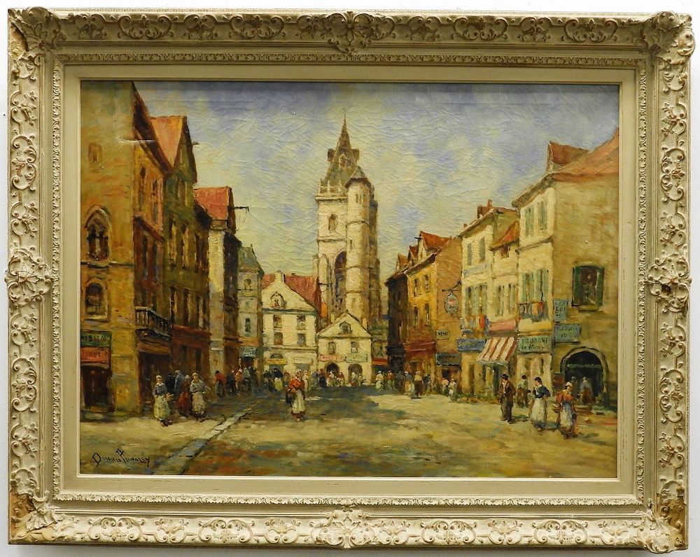 Appraisal: Dennis Ainsley O C Street Scene Painting United States -