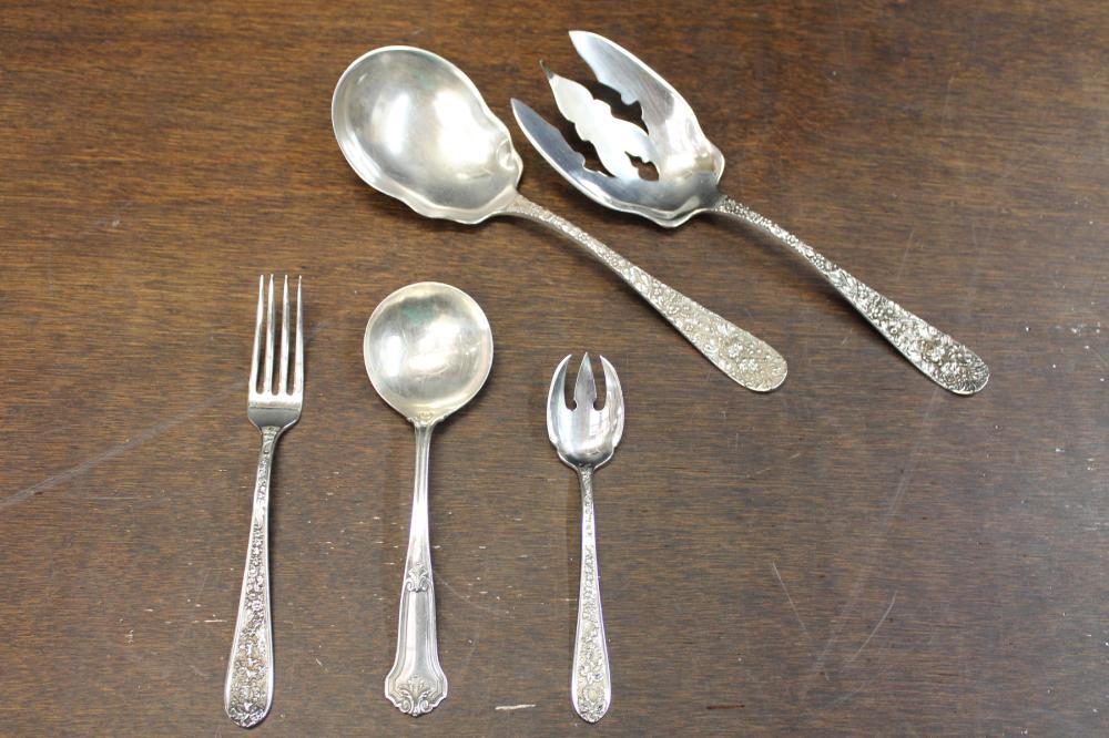 Appraisal: THIRTY-SEVEN ASSORTED STERLING SILVER FLATWARE PIECES comprised of the Kirk