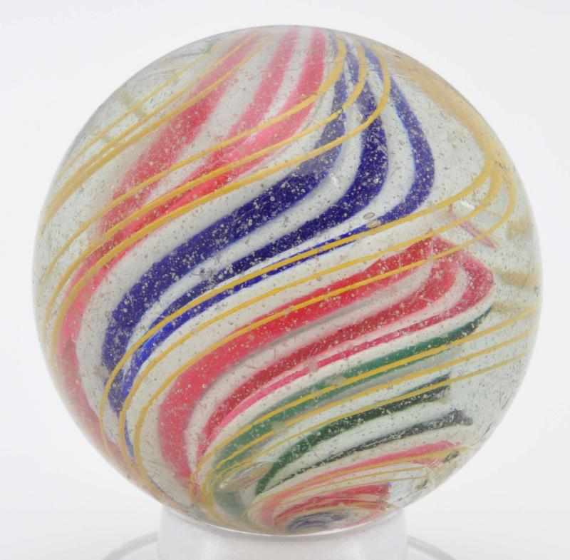 Appraisal: Ridged Core Swirl Marble Description White base ridge core with